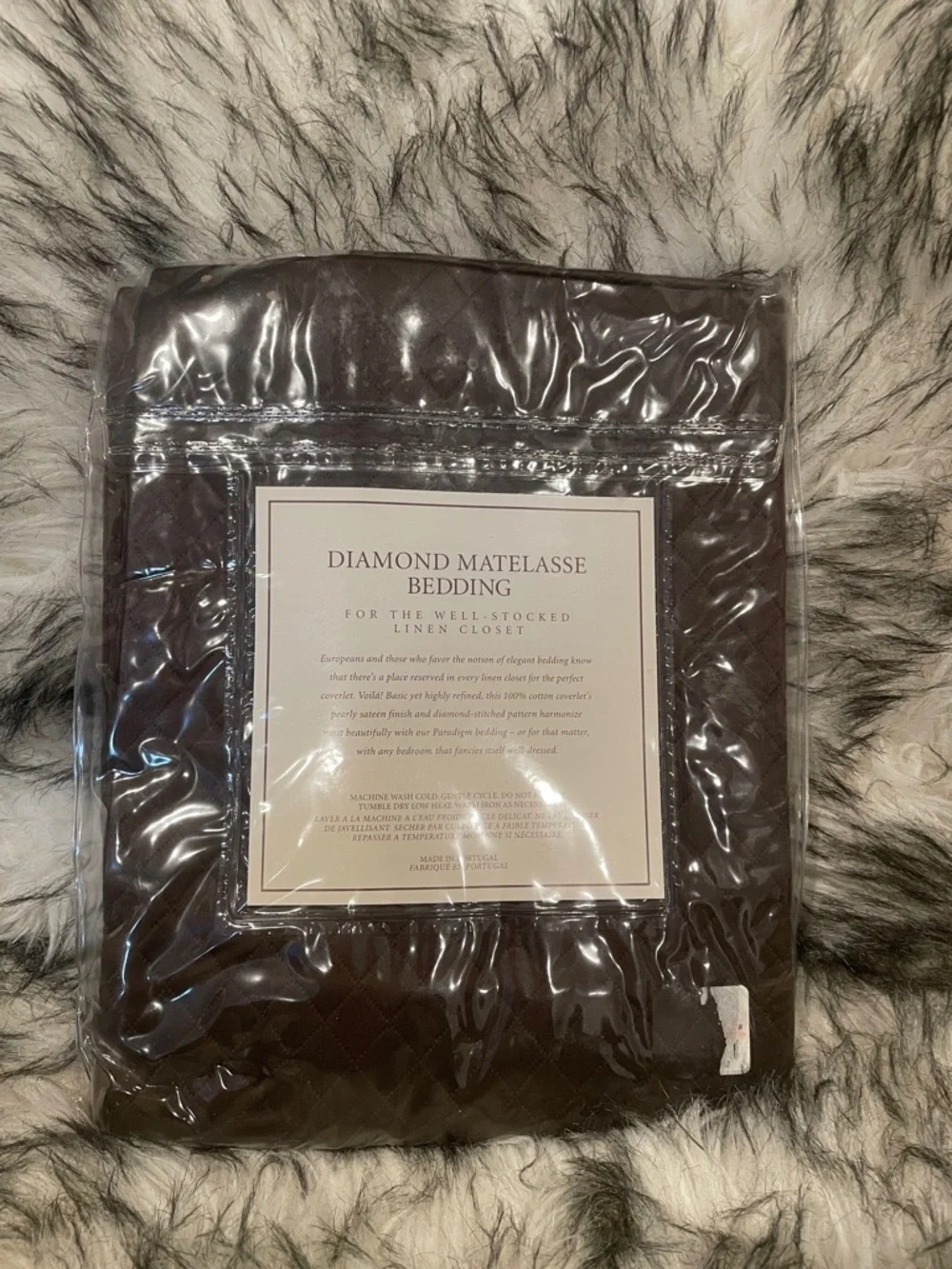Restoration Hardware Diamond Matelassé Boudoir Pillow Sham in Brown New
